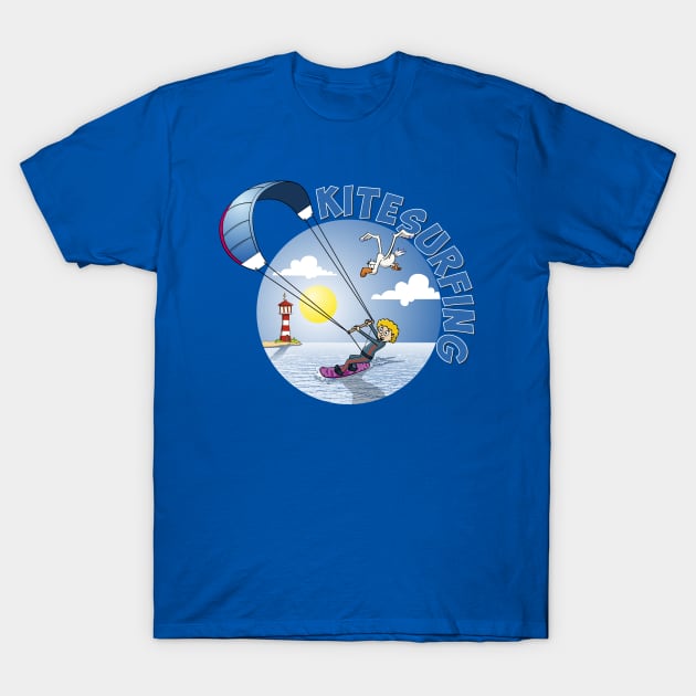 Kite surfing illustration T-Shirt by Stefs-Red-Shop